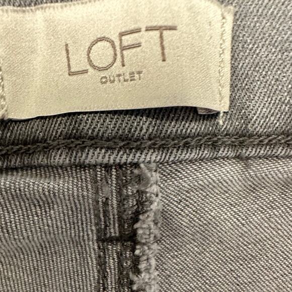 Loft Light Jeans Gray Modern Skinny Raw Hem Size 10 - Picture 3 of 7